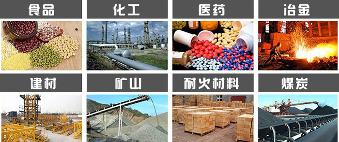 直徑1000型振動(dòng)篩使用的行業(yè):食品，化工，醫(yī)藥，冶金，建材，礦山，耐火材料，煤炭等行業(yè)。