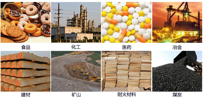 DH-800振動篩適用的行業(yè)：食品，化工，醫(yī)藥，冶金，建材，礦山，耐火材料，煤炭。